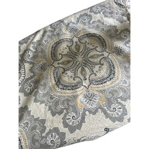 Pottery Barn Paisley Medallion Standard Pillowcase Set 2 Grey Yellow Cotton